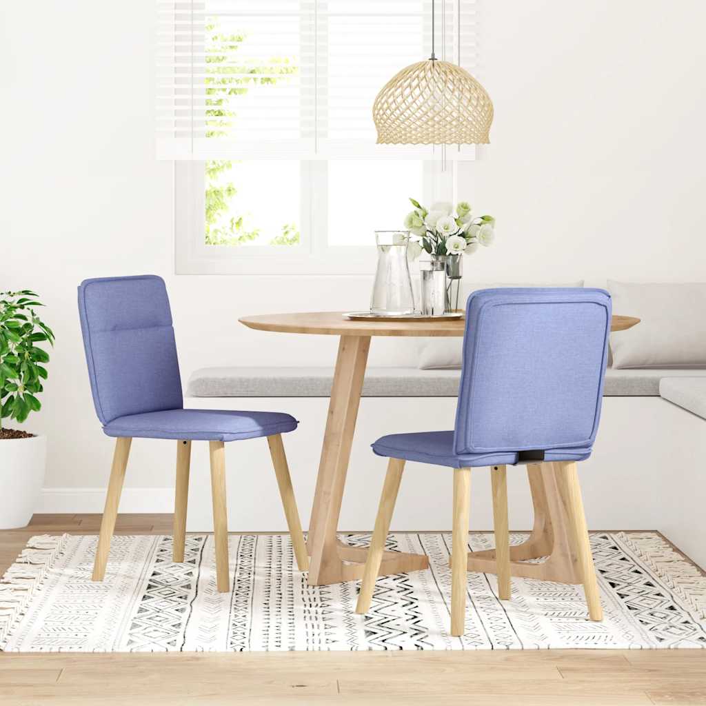 vidaXL Esszimmerstühle 2 Stk. Jeansblau Stoff