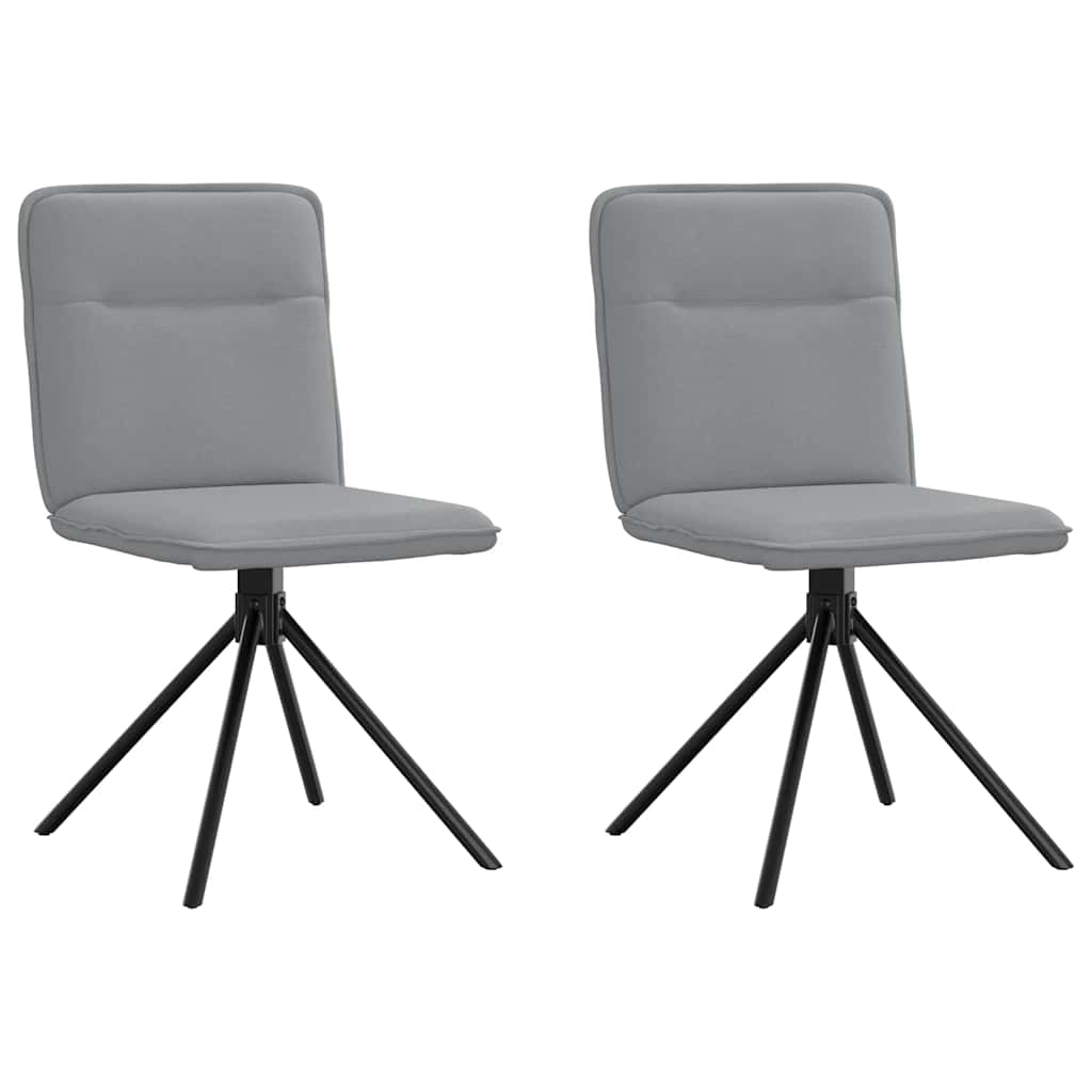 vidaXL Chaises de salle à manger 2 pcs Tissu Gris clair