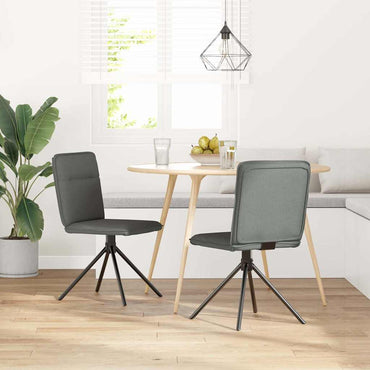 vidaXL Chaises de salle à manger 2 pcs Tissu gris foncé