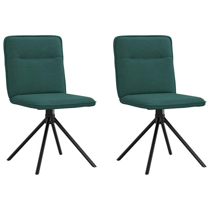 vidaXL Chaises de salle à manger 2 pcs Vert foncé Tissu