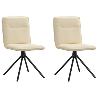 vidaXL Chaises de salle à manger 2 pcs Crème Tissu