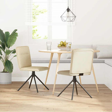 vidaXL Chaises de salle à manger 2 pcs Crème Tissu