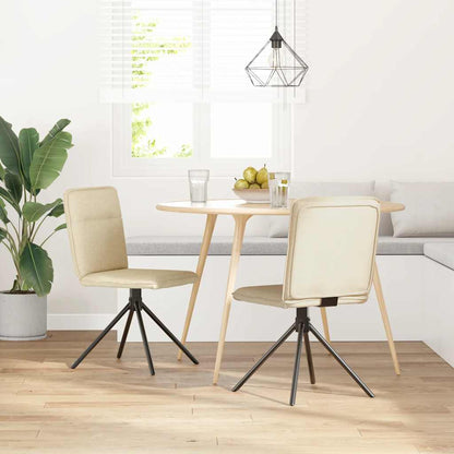 vidaXL Chaises de salle à manger 2 pcs Crème Tissu