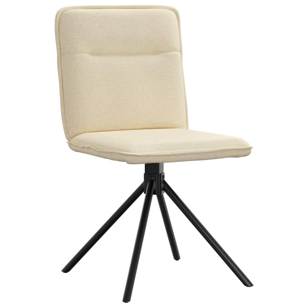 vidaXL Chaises de salle à manger 2 pcs Crème Tissu