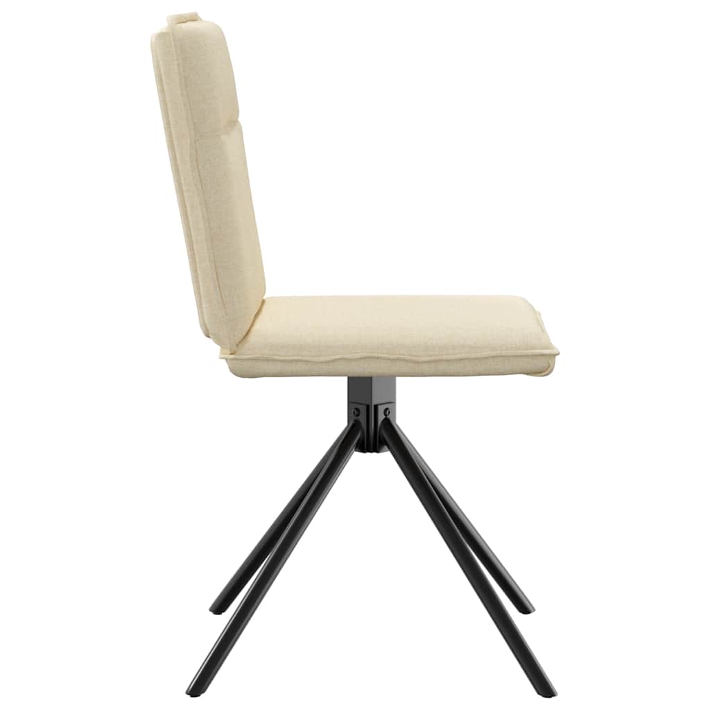 vidaXL Chaises de salle à manger 2 pcs Crème Tissu