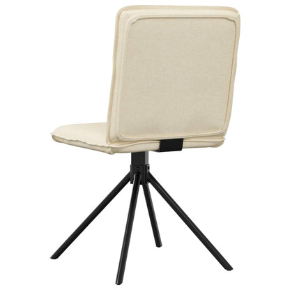 vidaXL Chaises de salle à manger 2 pcs Crème Tissu