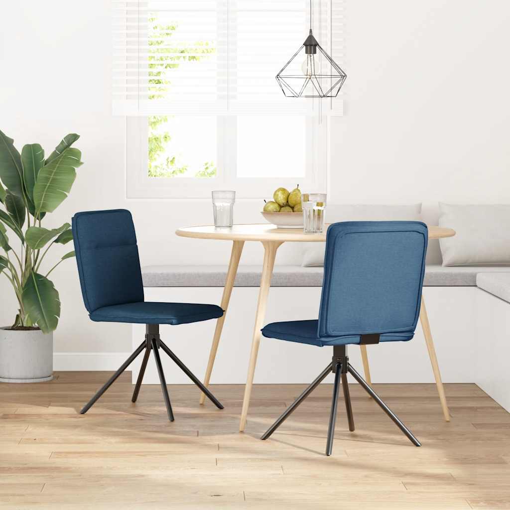 vidaXL Chaises de salle à manger 2 pcs Tissu bleu