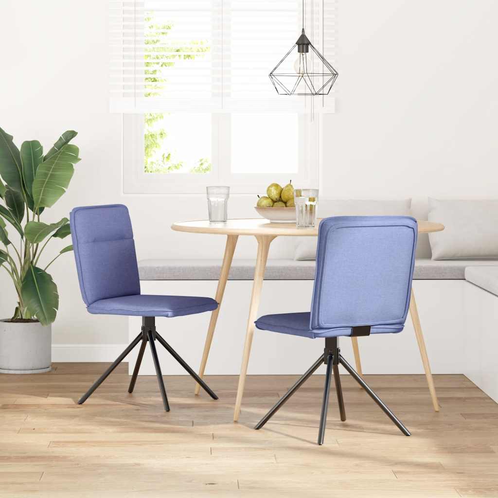 vidaXL Chaises de salle à manger 2 pcs Tissu bleu jean