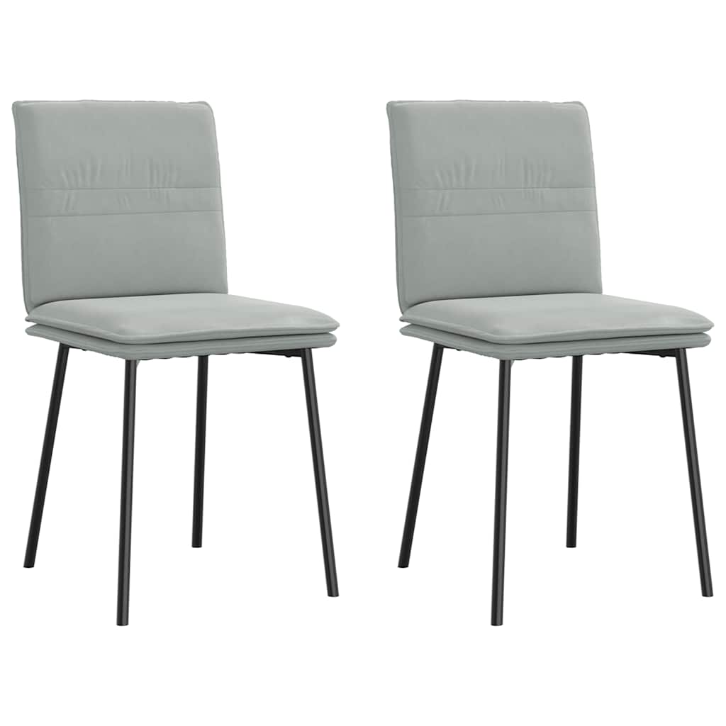 vidaXL Chaises de salle à manger 2 pcs Velours gris clair