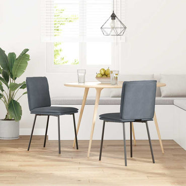 vidaXL Esszimmerstühle 2 Stk. Dunkelgrau Samt