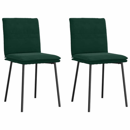vidaXL Chaises de salle à manger 2 pcs Velours vert foncé