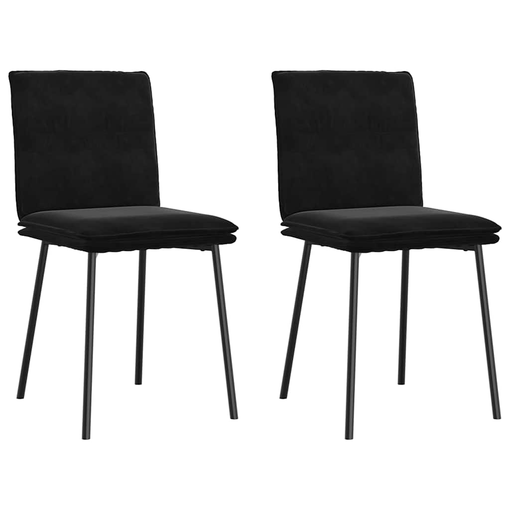 vidaXL Chaises de salle à manger 2 pcs Velours noir