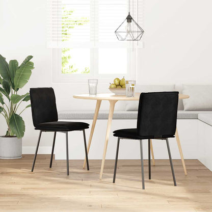 vidaXL Chaises de salle à manger 2 pcs Velours noir