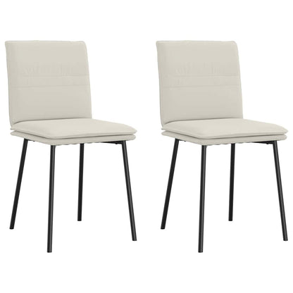 Esszimmerstühle 2 Stk. Creme Samt