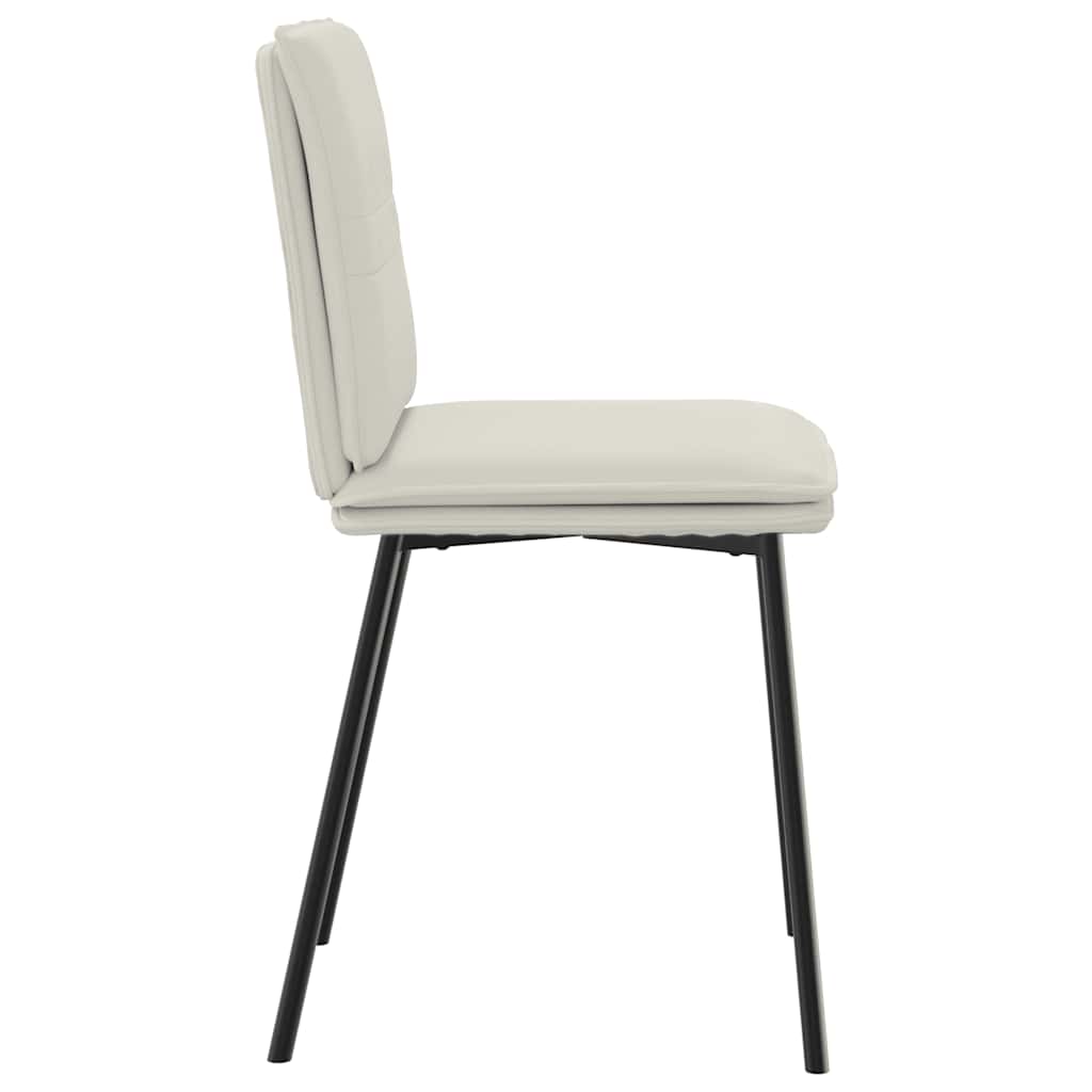 Esszimmerstühle 2 Stk. Creme Samt