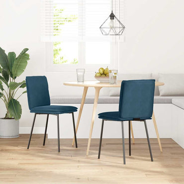 vidaXL Esszimmerstühle 2 Stk. Blau Samt