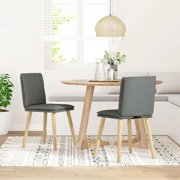 vidaXL Esszimmerstühle 2 Stk. Dunkelgrau Stoff