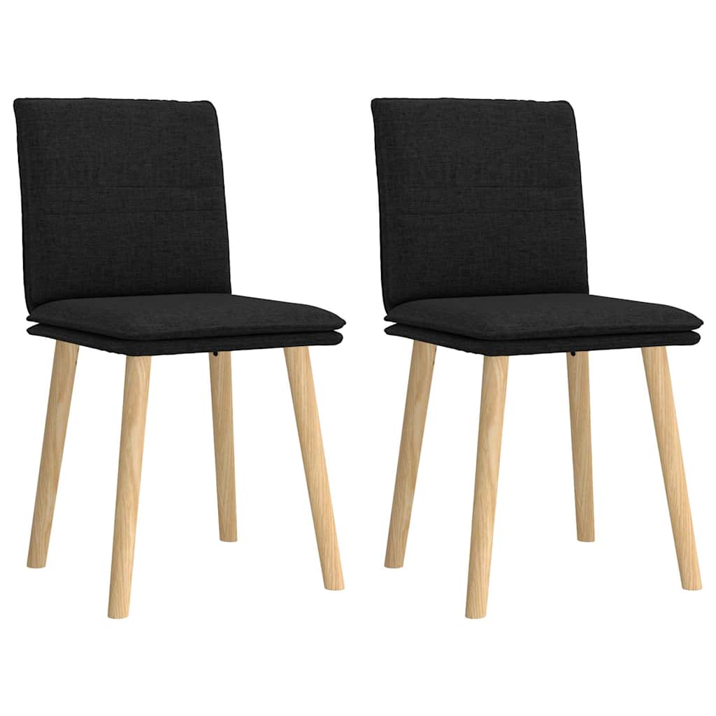 vidaXL Chaises de salle à manger 2 pcs Tissu noir