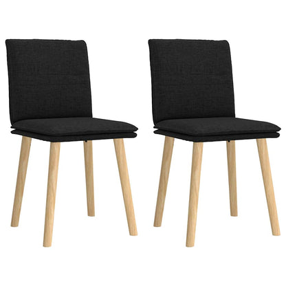 vidaXL Chaises de salle à manger 2 pcs Tissu noir