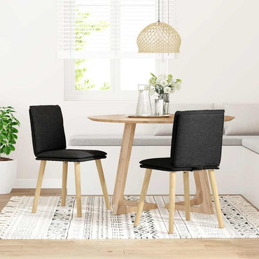 vidaXL Chaises de salle à manger 2 pcs Tissu noir