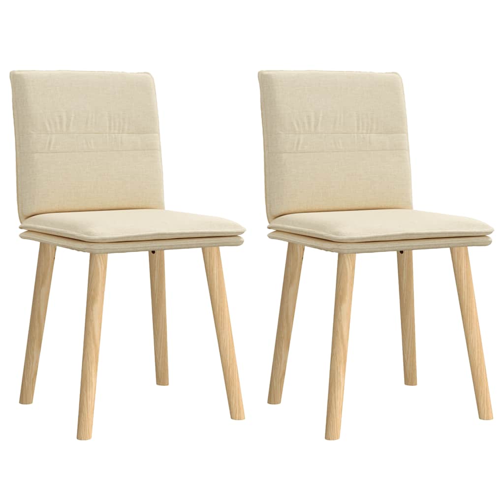vidaXL Esszimmerstühle 2 Stk. Creme Stoff