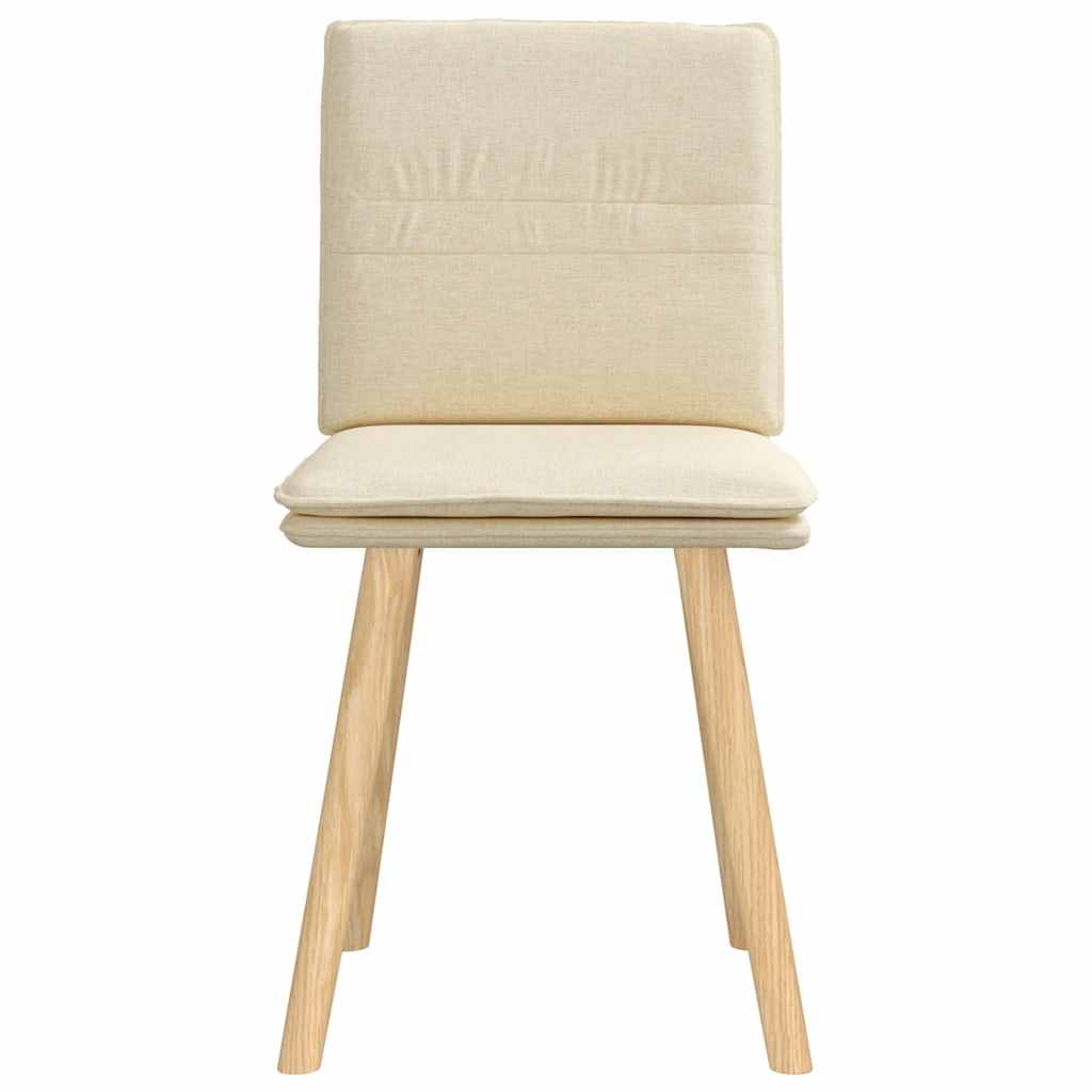 vidaXL Esszimmerstühle 2 Stk. Creme Stoff