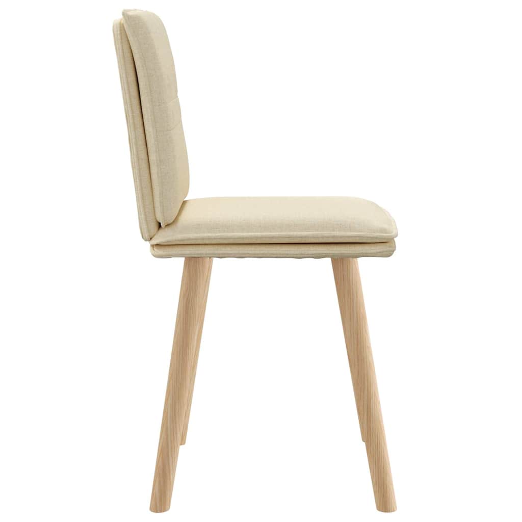 vidaXL Esszimmerstühle 2 Stk. Creme Stoff