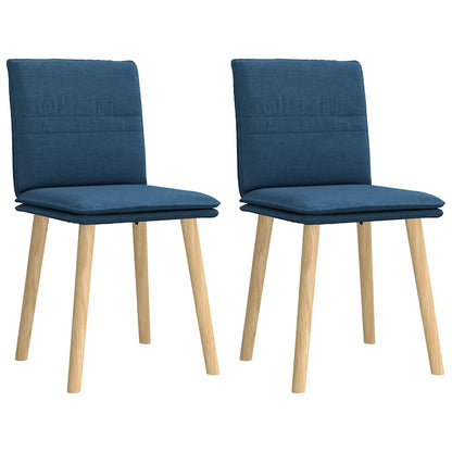 vidaXL Esszimmerstühle 2 Stk. Blau Stoff