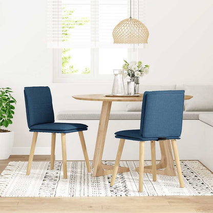 vidaXL Esszimmerstühle 2 Stk. Blau Stoff