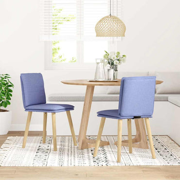 vidaXL Esszimmerstühle 2 Stk. Jeansblau Stoff