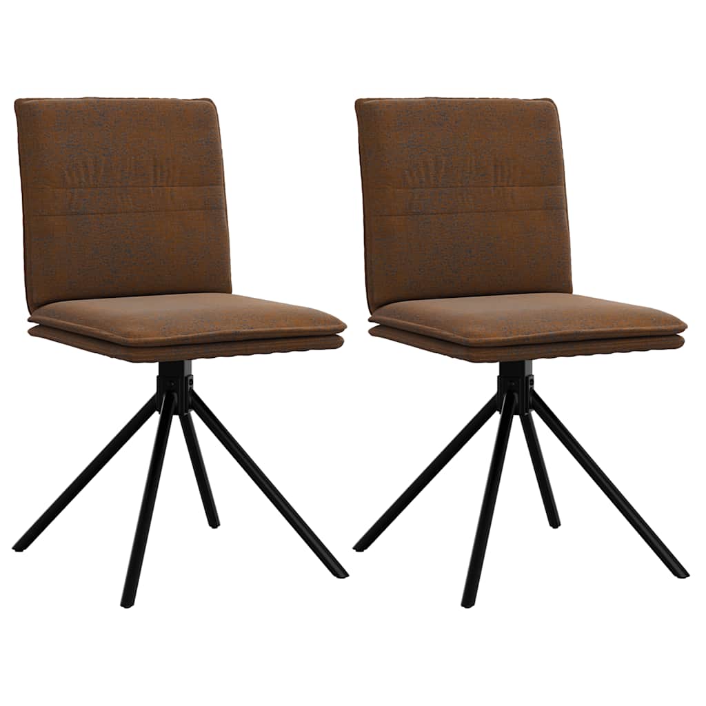 vidaXL Chaise de salle à manger en similicuir daim marron