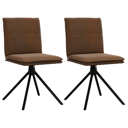 vidaXL Chaise de salle à manger en similicuir daim marron