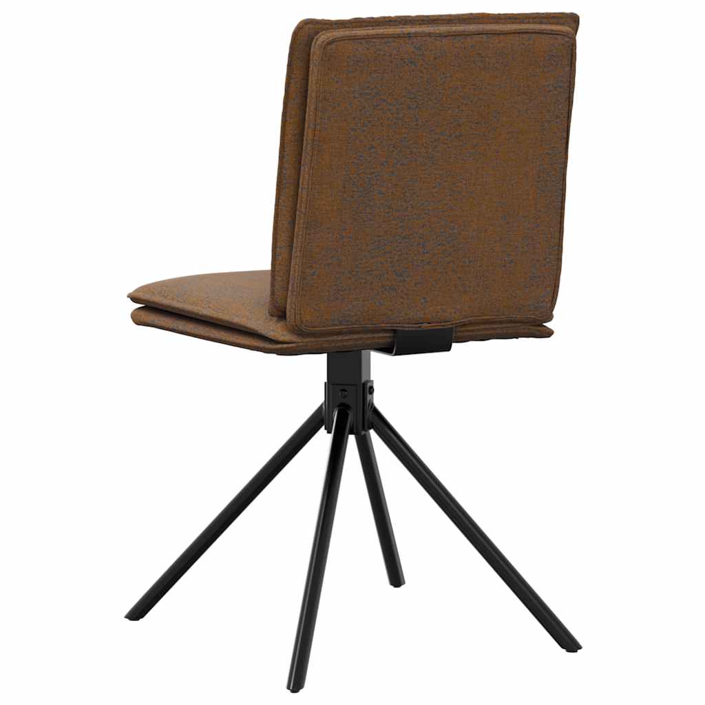 vidaXL Chaise de salle à manger en similicuir daim marron