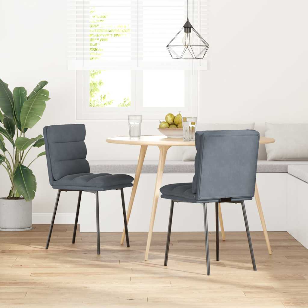 vidaXL Esszimmerstühle 2 Stk. Dunkelgrau Samt
