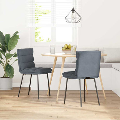 vidaXL Esszimmerstühle 2 Stk. Dunkelgrau Samt