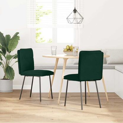 vidaXL Esszimmerstühle 2 Stk. Dunkelgrün Samt