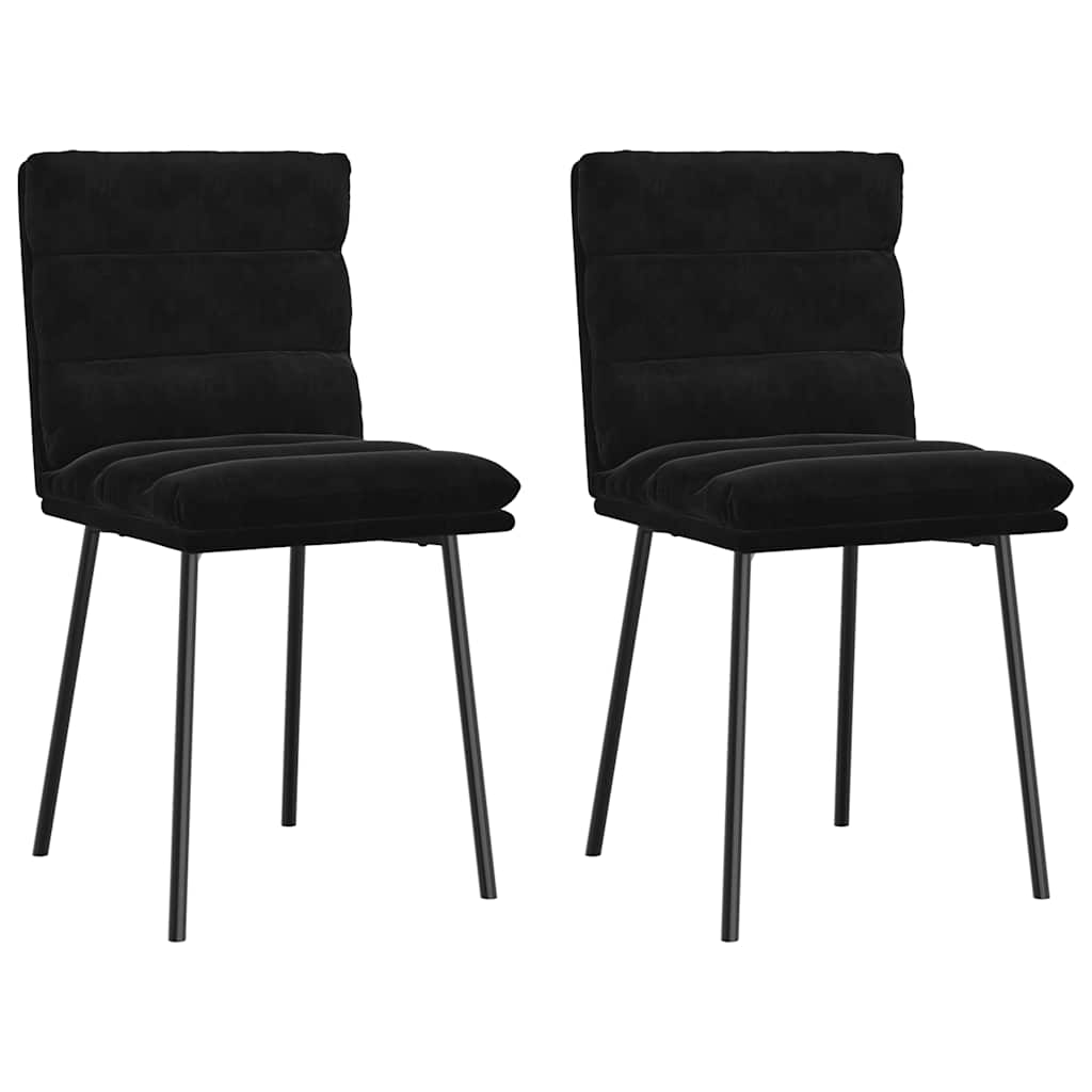 vidaXL Esszimmerstühle 2 Stk. Schwarz Samt