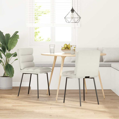 Esszimmerstühle 2 Stk. Creme Samt