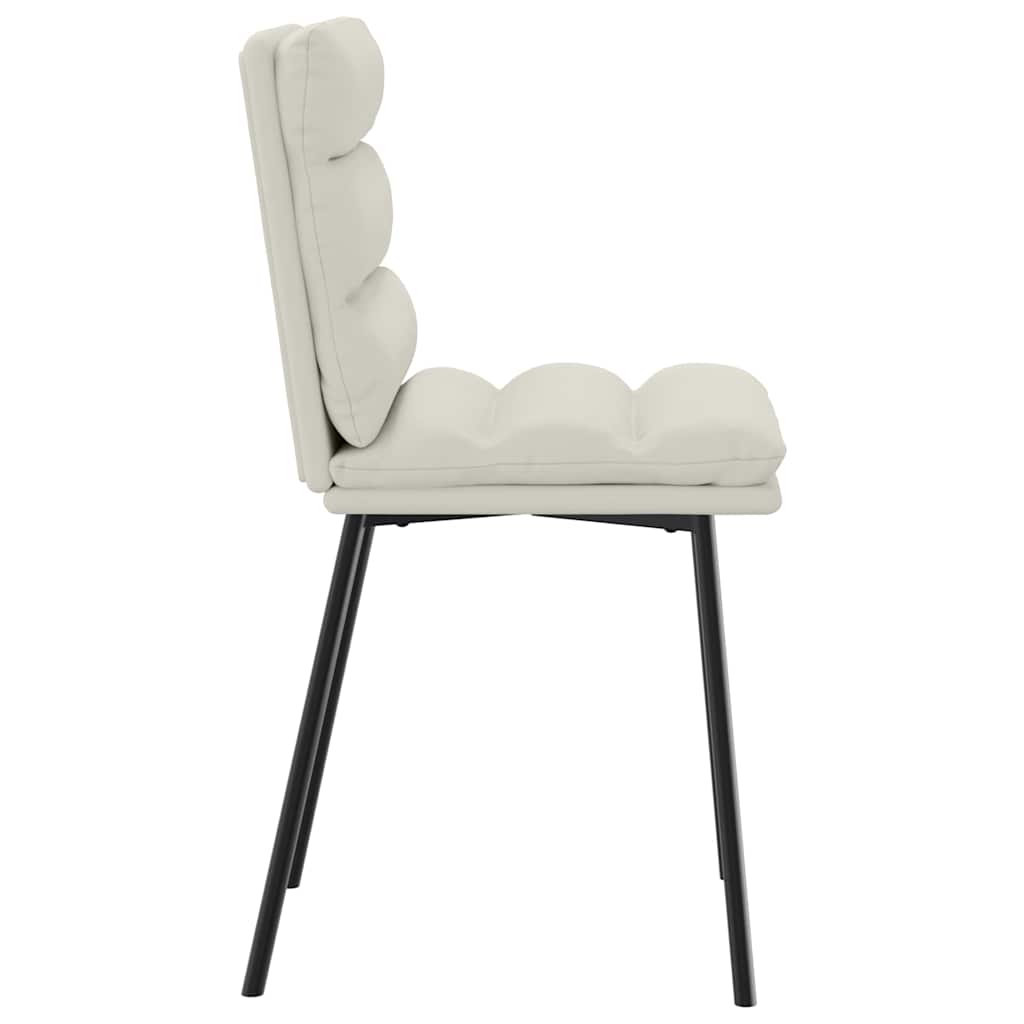 Esszimmerstühle 2 Stk. Creme Samt