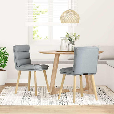 vidaXL Esszimmerstühle 2 Stk. Hellgrau Stoff