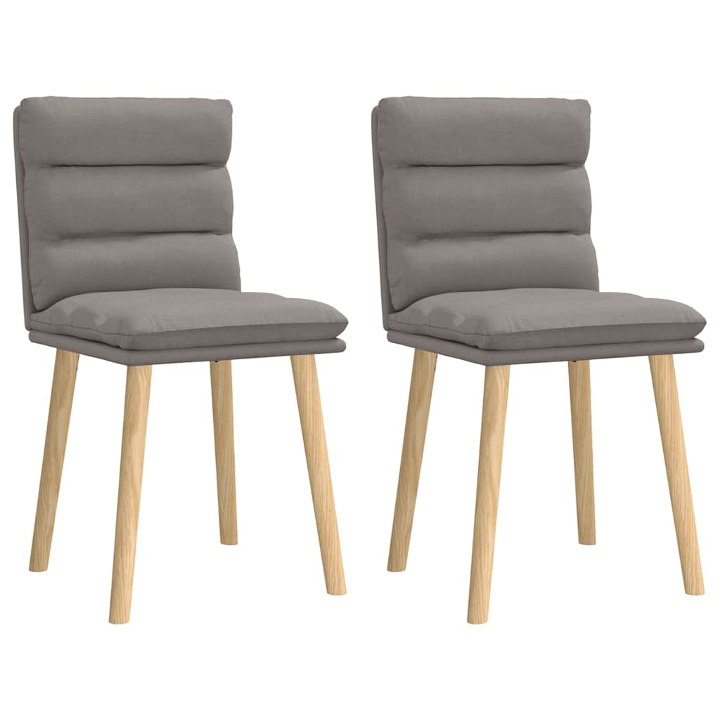 vidaXL Esszimmerstühle 2 Stk. Taupe Stoff