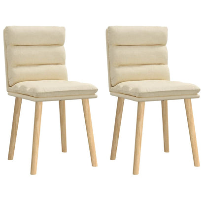 vidaXL Esszimmerstühle 2 Stk. Creme Stoff