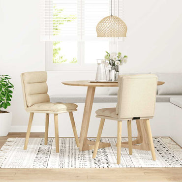 vidaXL Esszimmerstühle 2 Stk. Creme Stoff