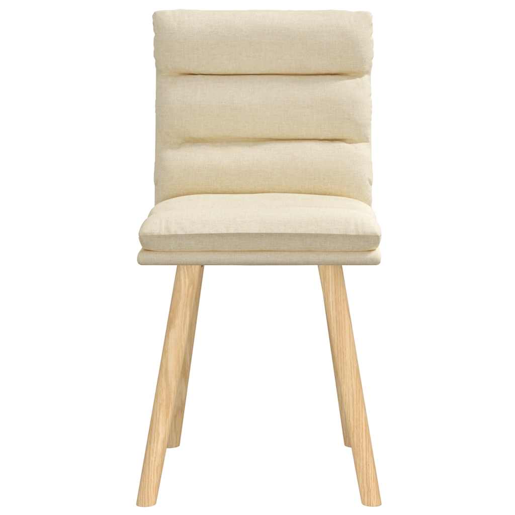 vidaXL Esszimmerstühle 2 Stk. Creme Stoff