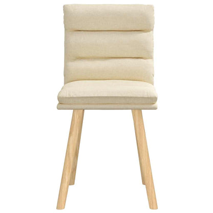 vidaXL Esszimmerstühle 2 Stk. Creme Stoff