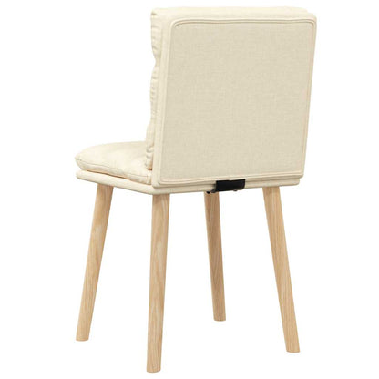 vidaXL Esszimmerstühle 2 Stk. Creme Stoff