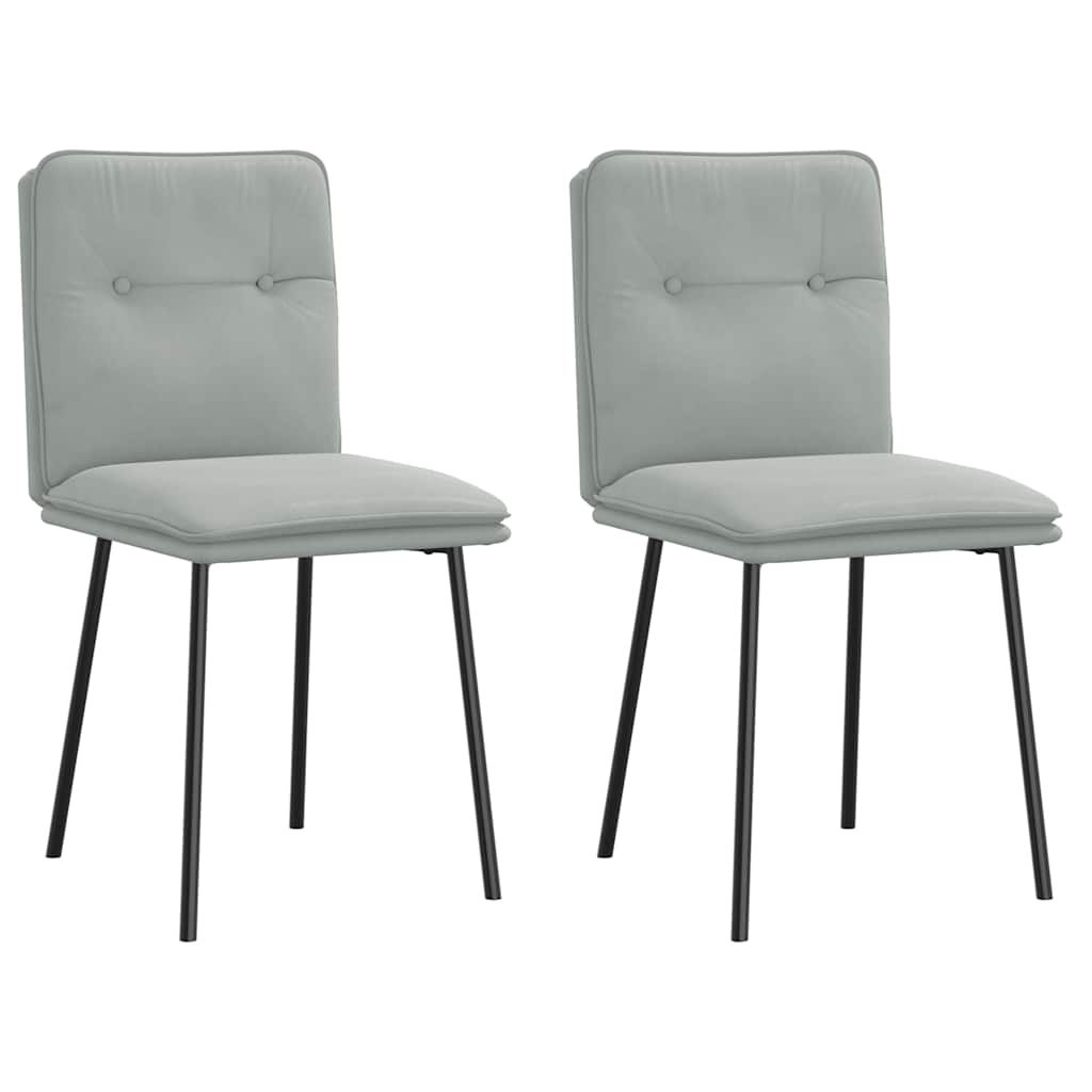 vidaXL Chaises de salle à manger 2 pcs Velours gris clair