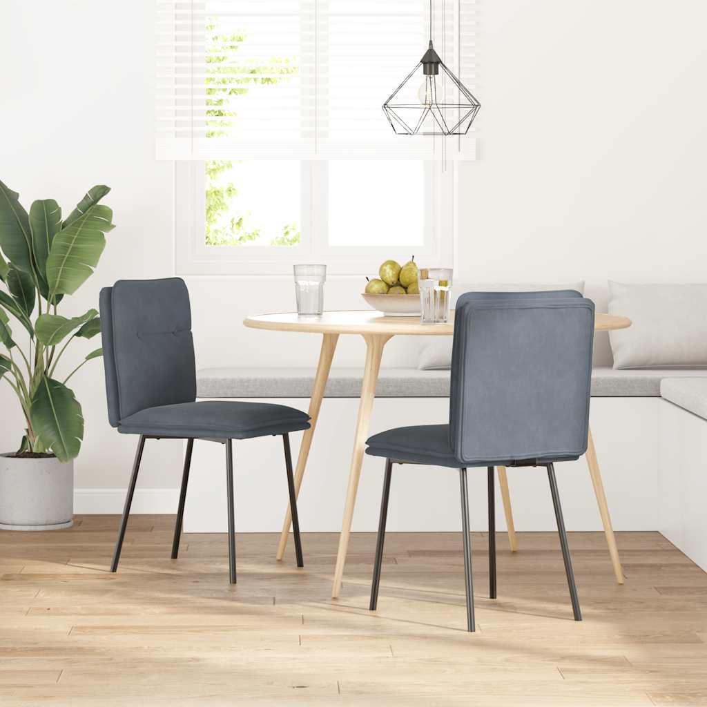vidaXL Chaises de salle à manger 2 pcs Velours gris foncé