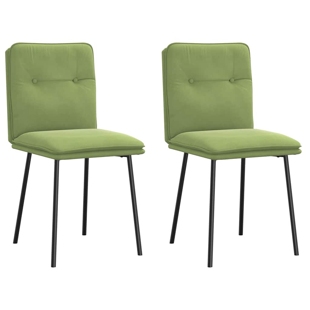 vidaXL Chaises de salle à manger 2 pcs Vert clair Velours