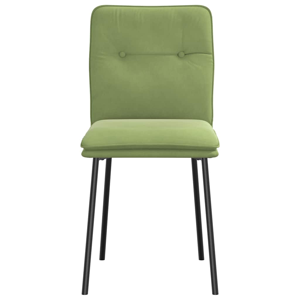 vidaXL Chaises de salle à manger 2 pcs Vert clair Velours